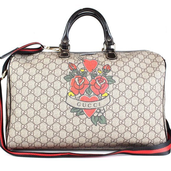Gucci Handbags - Gucci Rare Roses Monogram Duffle Bag